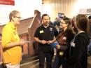 ARRL President Kay Craigie, N3KN, greets and chats with visitors to the ARRL booth at Orlando HamCation. HamCation was the first ARRL Regional Centennial Convention.